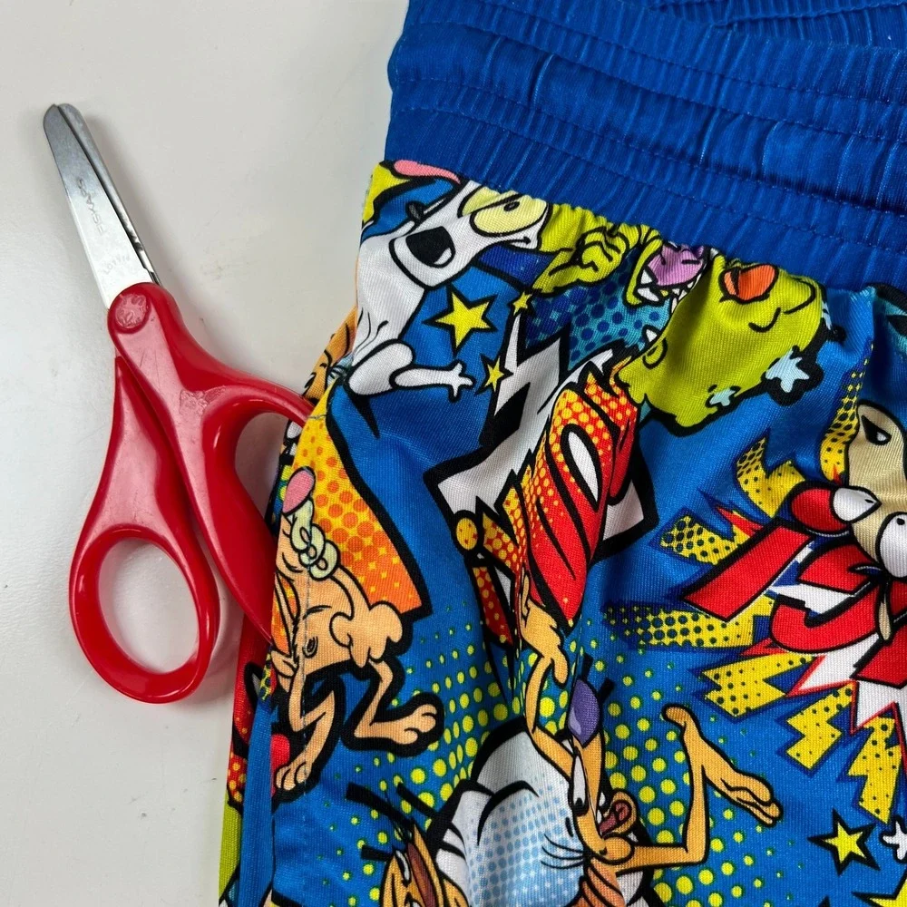 Ren & Stimpy Nickelodeon Happy Happy Joy Shorts‎ Pocket Drawstring Button XL